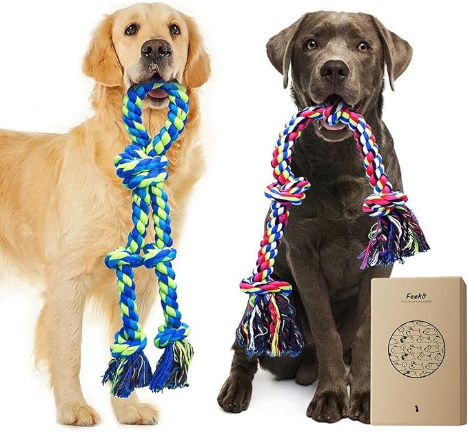 Feeko Heavy Duty Cotton Dog Rope Toys – 2 Pack