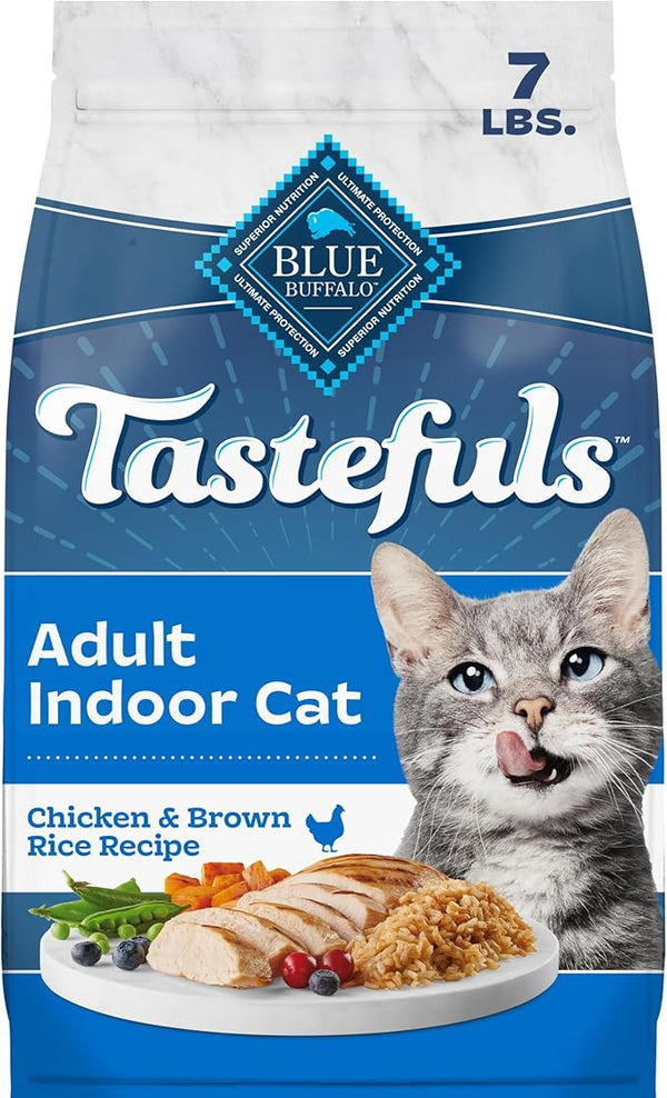 Blue Buffalo Indoor Cat Chicken Rice Dry Food 7lb