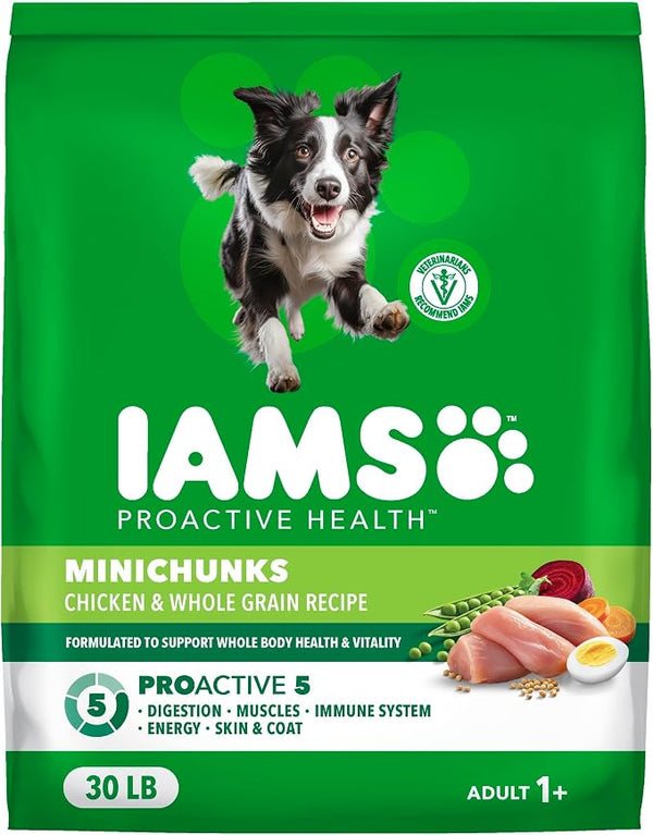 IAMS Minichunks Adult Dog Food, Chicken, 30 lb