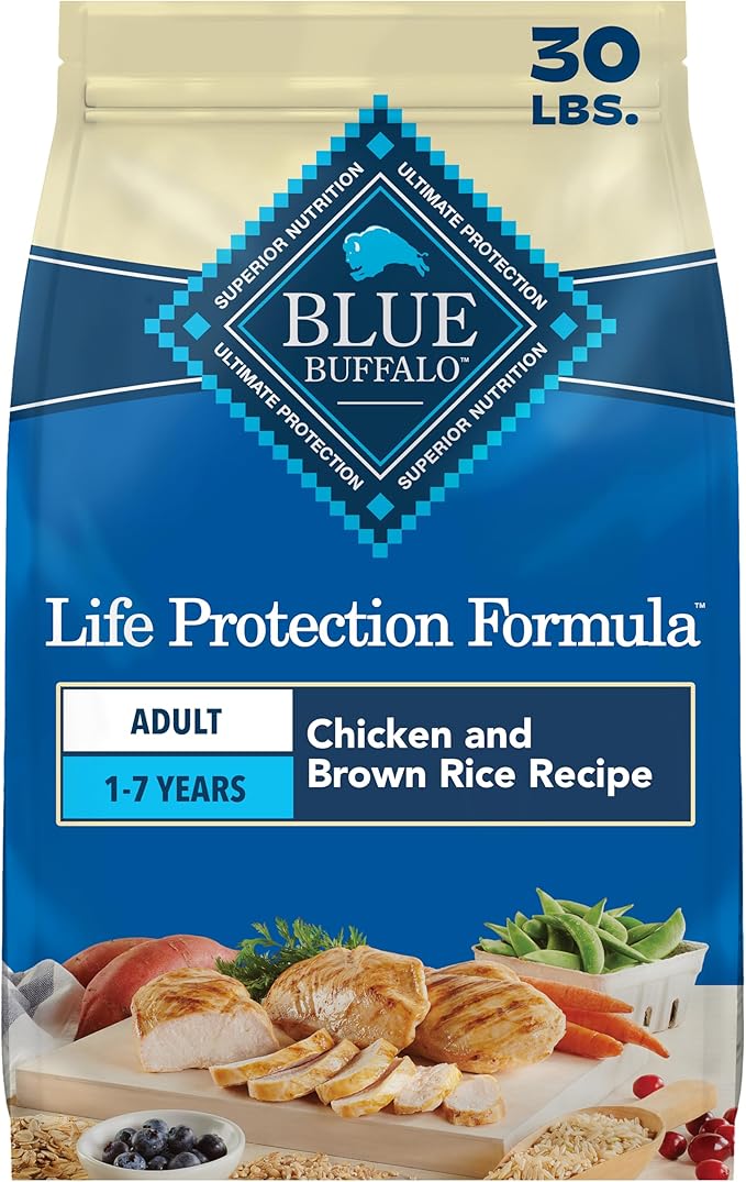 Blue Buffalo Chicken & Brown Rice Dog Food, 30lb