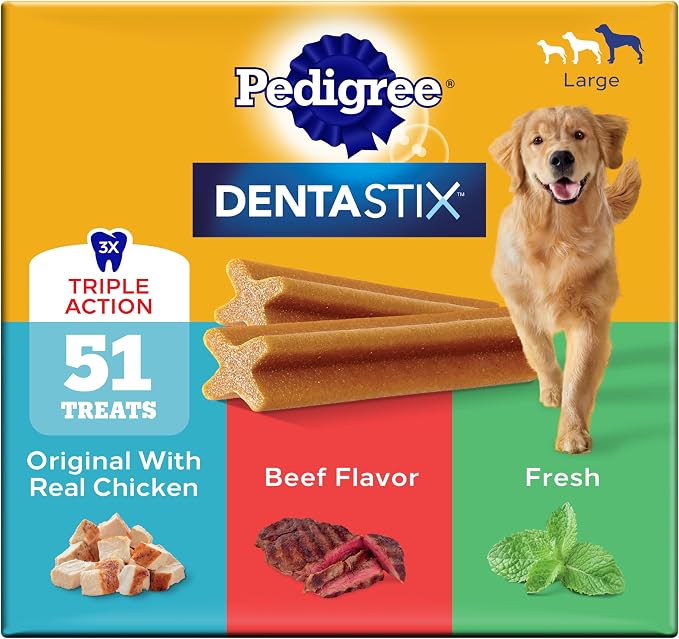 Pedigree Dentastix Variety Pack for Large Dogs – 2.73 lb, 51 Treats